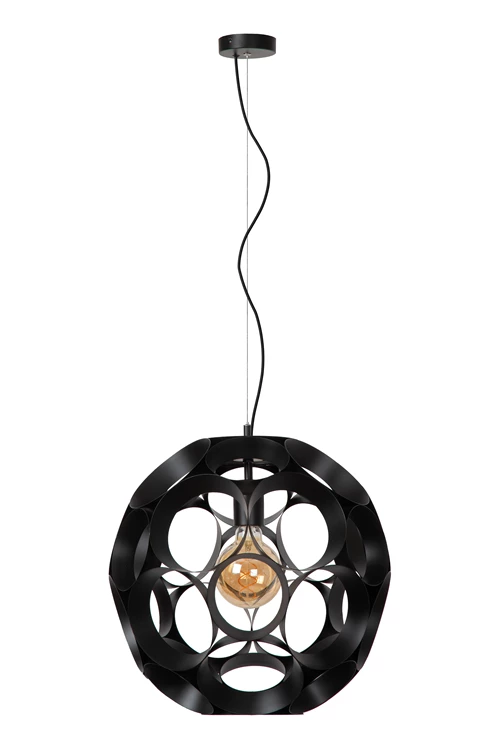 Lucide HANNELORE - Hanglamp - Ø 40 cm - 1xE27 - Zwart - uitgezet